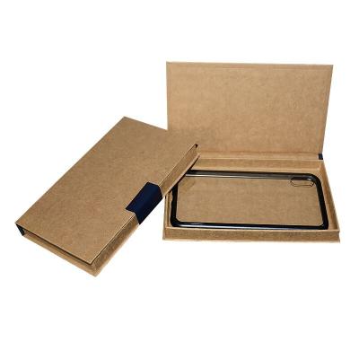 China Recyclable Kraft Paper Phone Case Packing Folding Type Gift Packing Digital Product Packing Cartons Box for sale