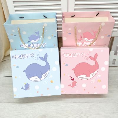 China Recycled Cute Gift Box Children's Day Whale Materials Birthday Gift Box With Hand Paper Box For Chocalate for sale