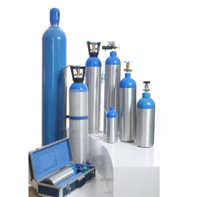 China Lightweight And Emergency Ambulance Medical Portable Breathing Aluminum Oxygen Cylinder for sale