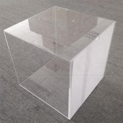 China Good Quality High Quality Simple Design Plexiglass Product Cubic Clear Acrylic 5-sided Display Box 30x30x30cm for sale