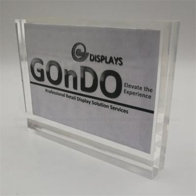 China Good Quality Custom Desktop 3D Laser Engraving Logo Photo Clear Blank Acrylic Block for sale