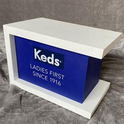 China Good Quality Custom Desktop Wood Plexiglass Logo Brand Acrylic Product Acrylic Block Shop Display Box for sale