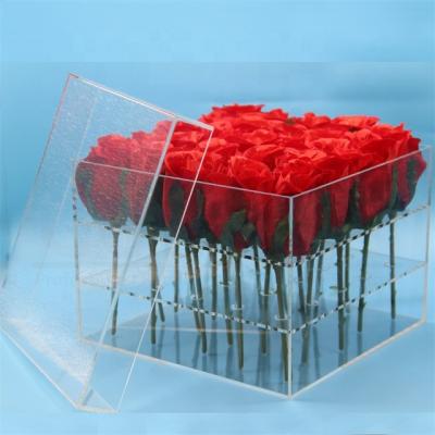 China Good Quality Custom Deluxe Square Circle Promotional Chocolate Display Acrylic Gift Boxes acrylic square flower gift box for preserved roses for sale