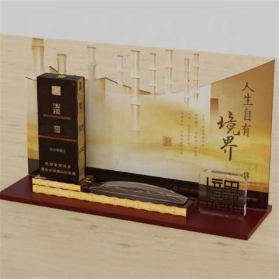 China Good Quality Customized Smoke Tobacco Shop Furniture Display Shelves lockable cigarette display stand countertop for sale