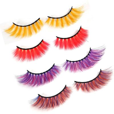 China 25-30 Times 2021 Mink Lashes Silk Natural Handmade Cruelty Free False Eyelashes 3d Colored 100% Free Supplier for sale