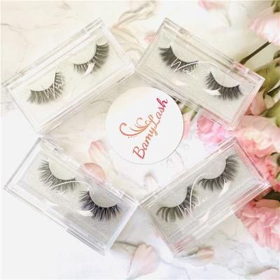 China Wholesale Natural False Eyelashes 15-20mm Long Strip Natural False 3d Mink Eyelash Seller for sale