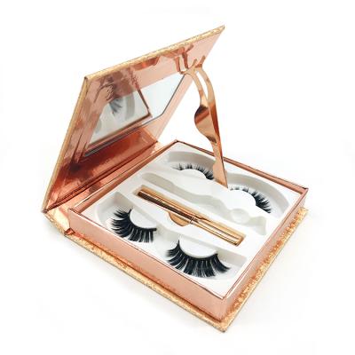 China Long and Soft Mink Eyeliner Magnetic Eyelashes and Eyeliner Private Label Natural Soft Light Weight Factory Set with Free Packing for sale