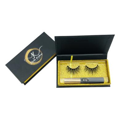 China New Real Handmade Faux Ultra Thin Fashionable Soft Natural Mink Lashes Magnetic Eyeliner Eyelashes for sale