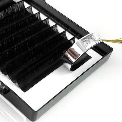 China Wholesale Full Volume D Curl 0.03 0.05 0.07 Mm Single Round Dark Black Eyelash Extensions Vendor Mix Length Volume Lash Extension for sale