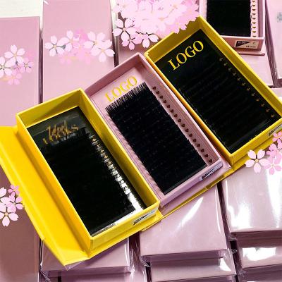 China Full Volume Manufacturing Wholesale Factory Supply Mink Individual Eyelash Extensions Custom Volume Lash Silk Extension for sale