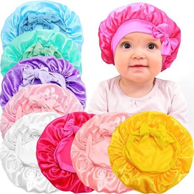 China Double Layer Casual Custom Baby And Adult Designer Satin Hair Bonnet Hoods With Logo OEM Customized Style Pcs for sale