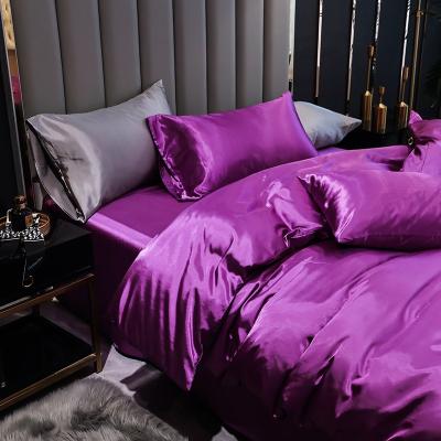 China Wholesale Anti-static Luxury Microfiber Queen Size Home Textile Quilting Solid Color Bedding Set Comforter for sale