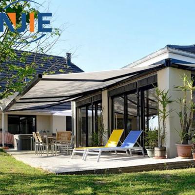 China Luxury Aluminum Full Door Cassette Sun Shading Polyester Automatic Roof Folding Tent for sale