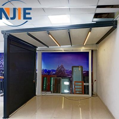 China Sun UV shade pergola wpc door metal protection 100% aluminum profile with pergola light supplier for sale