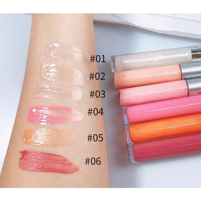 China OEM Makeup 6 Colors Vegan Waterproof Custom Lip Gloss Liquid Lip Plumper Glitter Lip Gloss for sale