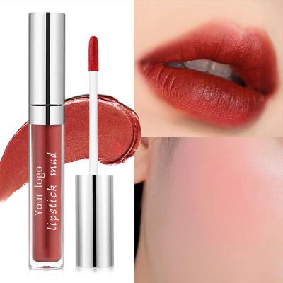 China Custom Waterproof High Velvet Foggy Lipstick Matte Lip Gloss Waterproof Pigment Lip Mud for sale