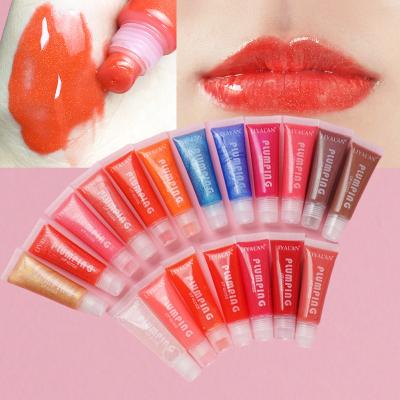 China Waterproof Custom Makeup Lip Gloss Bulk Squeeze Tubes 10ml Pigment Plump Glitter Lip Gloss for sale