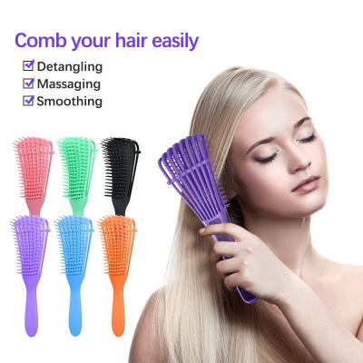 China High Quality Custom Made Women's Hair Comb Home Wide Tooth Detangling Pink Hair Brush For Curly Hair for sale