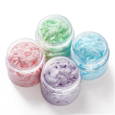 China Organic Exfoliator Private Label Face Skin Scrub Exfoliating Whitening Colorful Foaming Whipped Body Scrub for sale