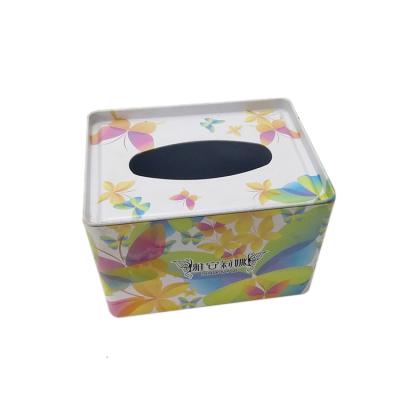 China Gift & Custom craft packaging tin box, metal tin box for tissue, rectangular metal paper tissue tin box for sale