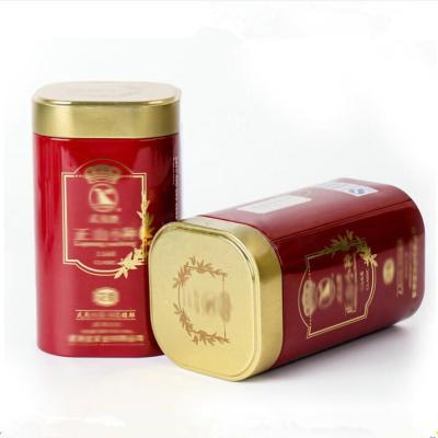 China Recyclable Special Chinese Tea Caddies Square Rounded Loins Tea Gift Tin Box for sale