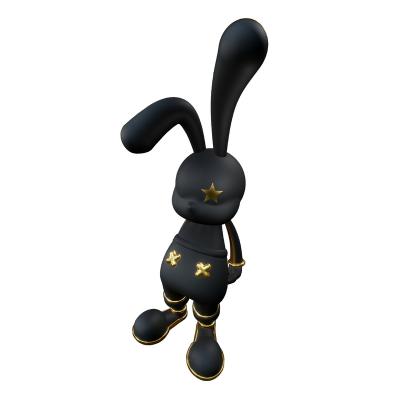 China Cartoon Toy Read To Ship Drop Shipping PVC Custom Made IMITATION Rabbit Tide Game Doll Desk Ornaments Creative Model Decoration Figure for sale