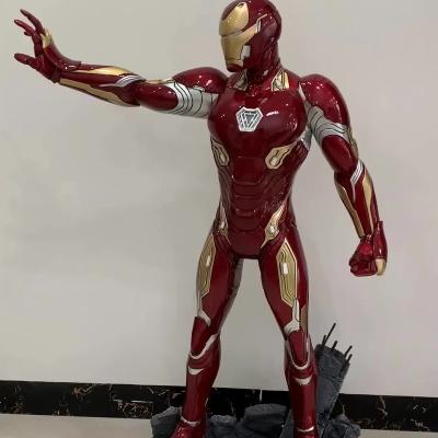 China Europe resin anime life size figure fiberglass resin lighting superhero iron man statue indoor decorative sculpture for sale