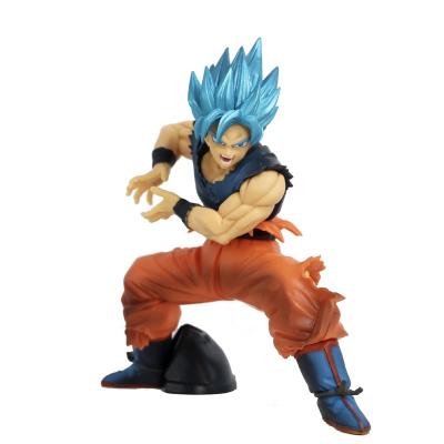 China Cartoon Toy Custom Wholesale Pvc Japan The God Of Saiyans Hair Goku Anime Dragon Ball Super Blue Action Number Toys for sale