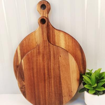 China Sustainable Amazon Sells Acacia Wood Kitchen Cutting Board With Round Cheese Dish Grocery Wooden Dish for sale