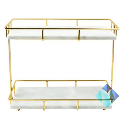 China Sustainable Premium Quality Marble Stone Double-Layer Storage Shelving Racks & Holders for sale