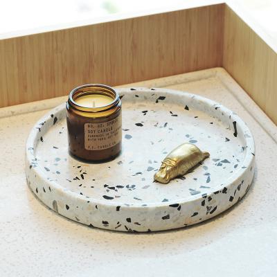 China Round Terrazzo Serving Tray Serving Tray Kitchen Appliances Kitchen Appliances Kitchen Tool Dinner Dish Stone Dish Stone Dish Terrazzo Tray for sale