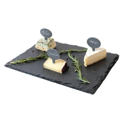 China Sustainable Rectangle Household Multifunctional Kitchen Tools Black Slate Cheese Board for sale