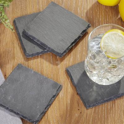 China Sustainable Amazon Sells Well Natural Stone Set High Quality Square Marble Coasters for sale