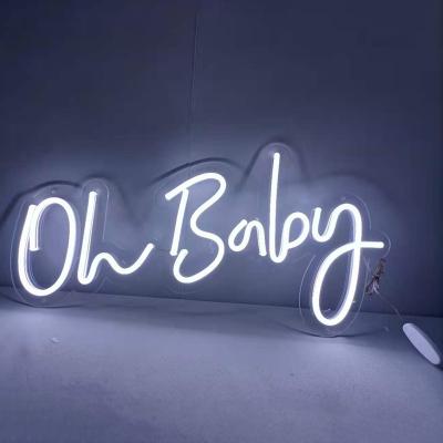 China Party Words Text Neon Sign CE Dimmable Led Neon Light Sign Baby Oh For Birthday for sale