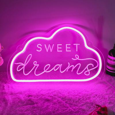 China Blue Sweet Dream Cloud Price Voucher Hotel DIVATLA One-Stop Service Neon Light Sign For Bedroom Office Home Decoration for sale