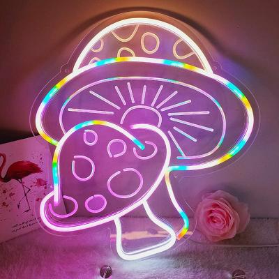 China Decoration Eye Catching USB Colorful Led Neon Sign DC 5v Mushroom Power for sale