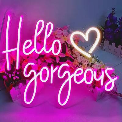 China Gorgeous hello decoration led neon sign for decoration for sale