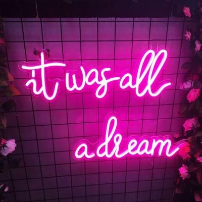 China Low Price DIVATLA 12V Hotel Acrylic Factory Direct Price It Was All A Dream Neon Sign Letter Neon Light For Wedding, Home, Bedroom for sale