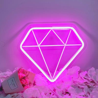 China Hotel DIVATLA Drop Shipping 3d Art Pink Neon Sign 5V USB Power With Dimmer Neon Lights For Wedding Home Decor for sale