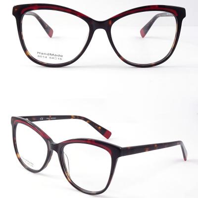 China For Reading Glasses Fashion Women Acetate Cat Eye Frames Optical Spectacle Eye Glasses for sale