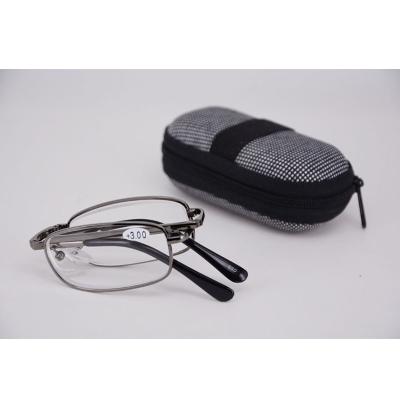 China 2021 New Designer Retractable Folding Reading Glasses Metal Frame Square Glasses for sale