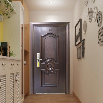 China Modern Design Stainless Steel Front Door Metal Door Security Modern Front Entrances for sale