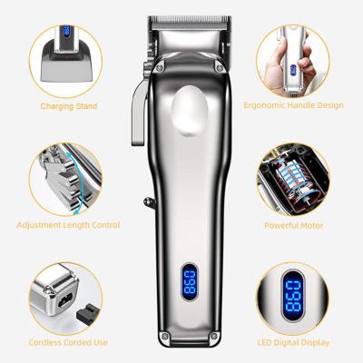 China Electric Cordless Barber Hair Clipper High Quality Professional Power LCD Display Hair Clipper Cordless Trimmer for sale