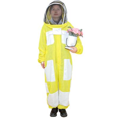 China Bee Farm Overall Price Safety Beekeeper Clothing Beekeeping Suit Ventilated Hat 3 Layers Bee Veil Cheap Protective Gear Hooded Tool for sale