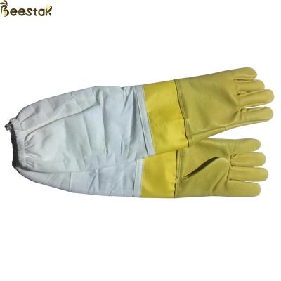 China Yellow Bee Farm Sheepskin Sheepskin Gloves Safety Leather Sheepskin Beekeeping Safety Gloves for sale