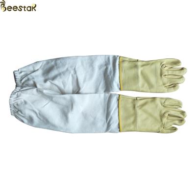 China Bee Farm Cowskin Bee Glove Long Bee Keeping Gloves Cuff For Beekeeping Supplier for sale