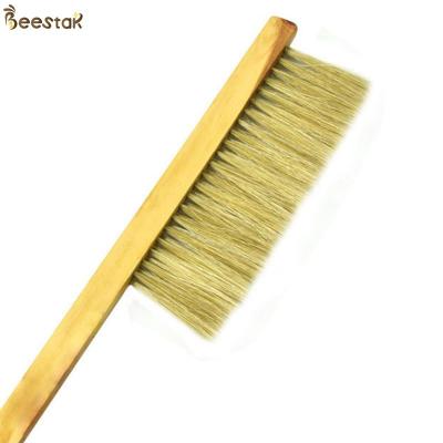 China Single Row Wooden Handle Bee Raises Brush Beekeeping Tools Hoard Bee Sweeper Bee Cleaning Brush for sale