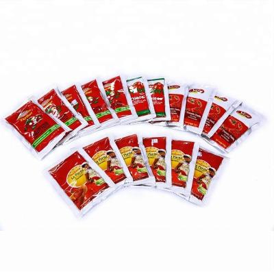 China In Sachet 70g Sachet Tomato Sauce In Pouch Double Concentrate Holding 22-24% Brix for sale