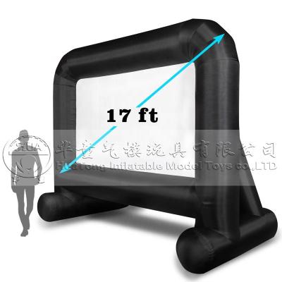 China Best Quality Durable Screen 14ft/17ft Factory Price HuaKastro Movie Party Flexible Foldable Inflatable TV Screen For Sale for sale