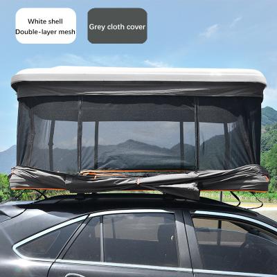 China Double-Layer Straight Mesh Roof Top Tent Super Supportive Upright Bracing Type Thickened Rainproof Self Propelled Car Tent for sale